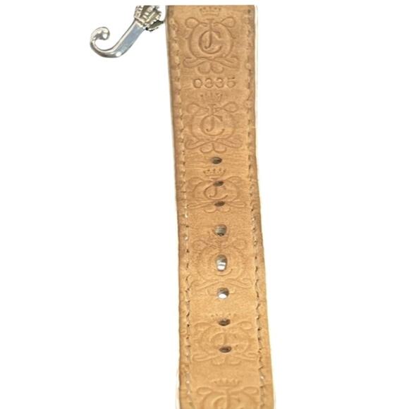 Juicy Couture Watch Rainbow Number Face Silver J Charm White Leather Strap - Picture 10 of 11